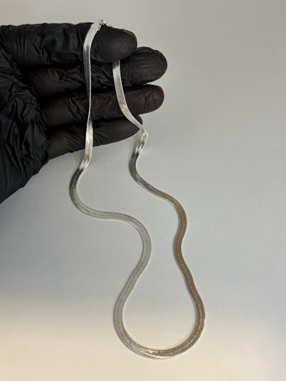 925 Sterling Silver Herringbone Chain Necklace -Unisex - Picture 2 of 11